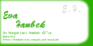 eva hambek business card